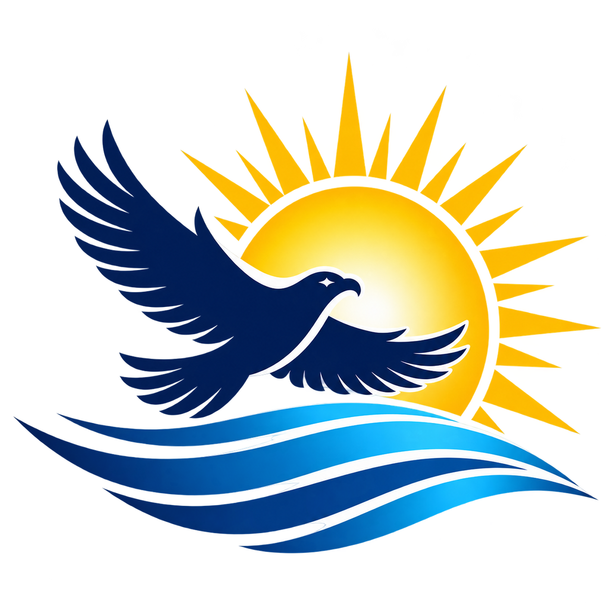 Rise Sober bird, sun and waves